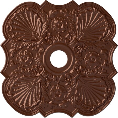 Ekena Millwork Flower Ceiling Medallion (Fits Canopies up to 6 1/4"), 29"OD x 3 5/8"ID x 1 3/8"P, Copper Penny CM29FWCPS